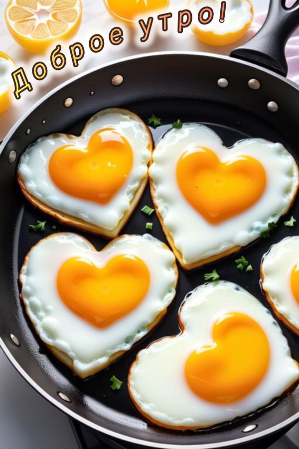 яичница в форме сердца