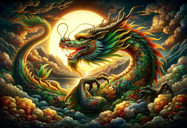 китайские драконы рисунки