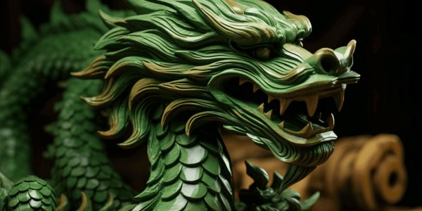 зеленого деревянного дракона