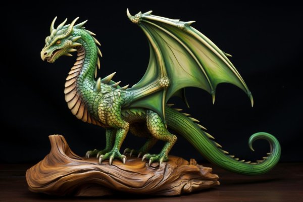 зеленого деревянного дракона
