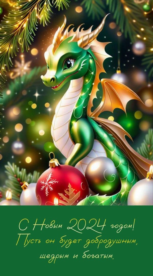 дракончики милые 2024 с новым годом