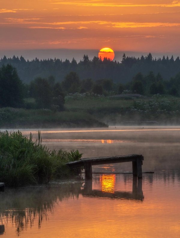 пейзаж утро