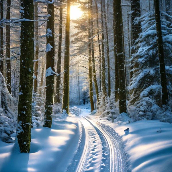 в зимнем лесу