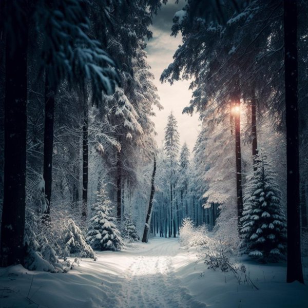 заснеженный лес