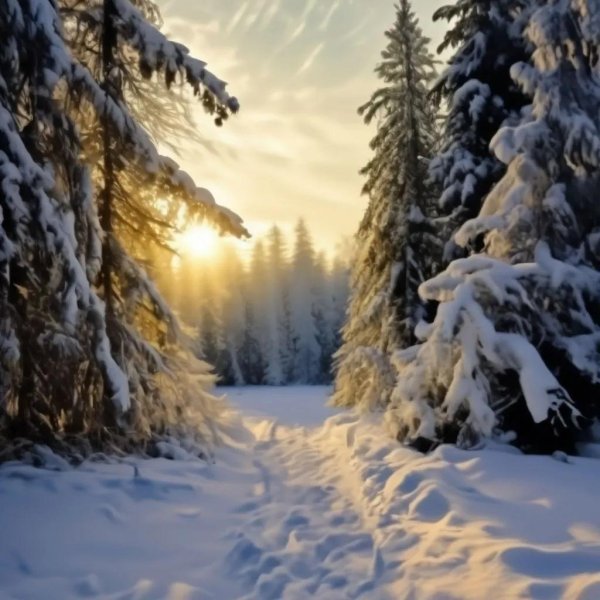 в зимнем лесу