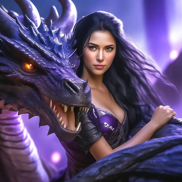 девушка с драконом