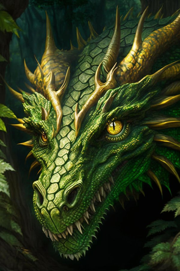 зеленого деревянного дракона