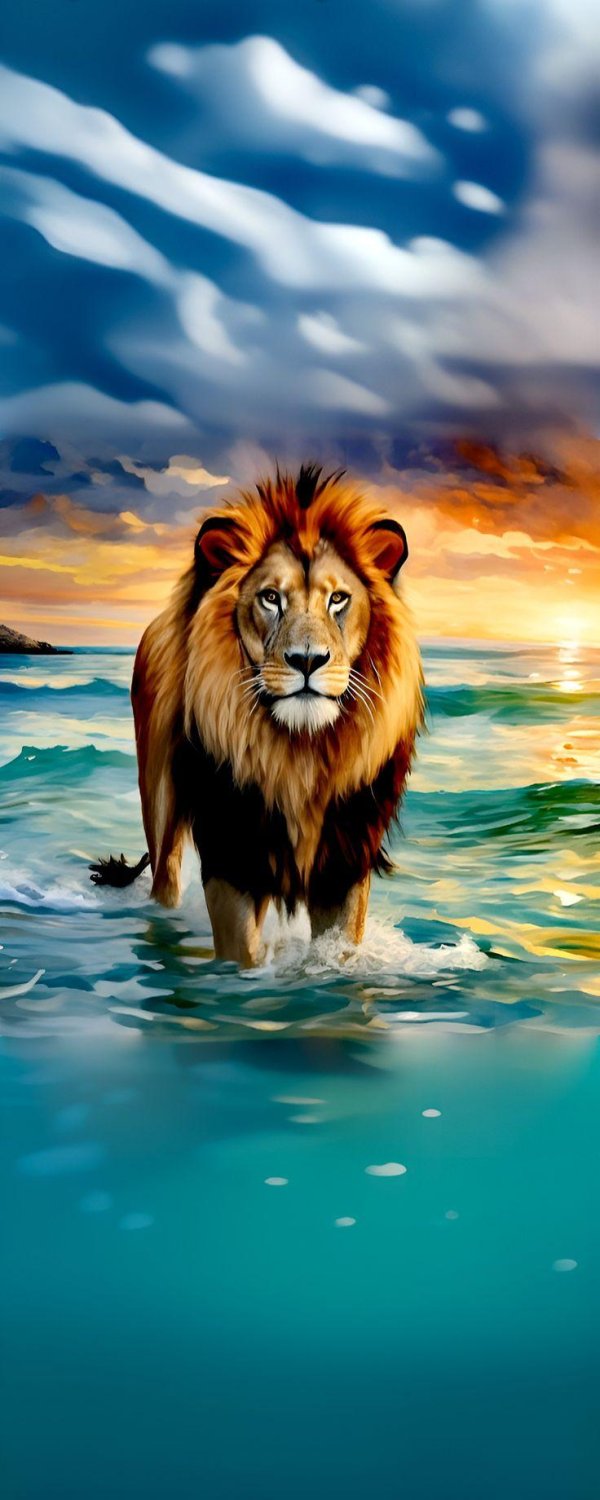 величественный лев