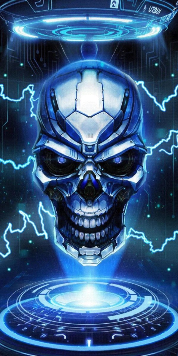 череп неоновый