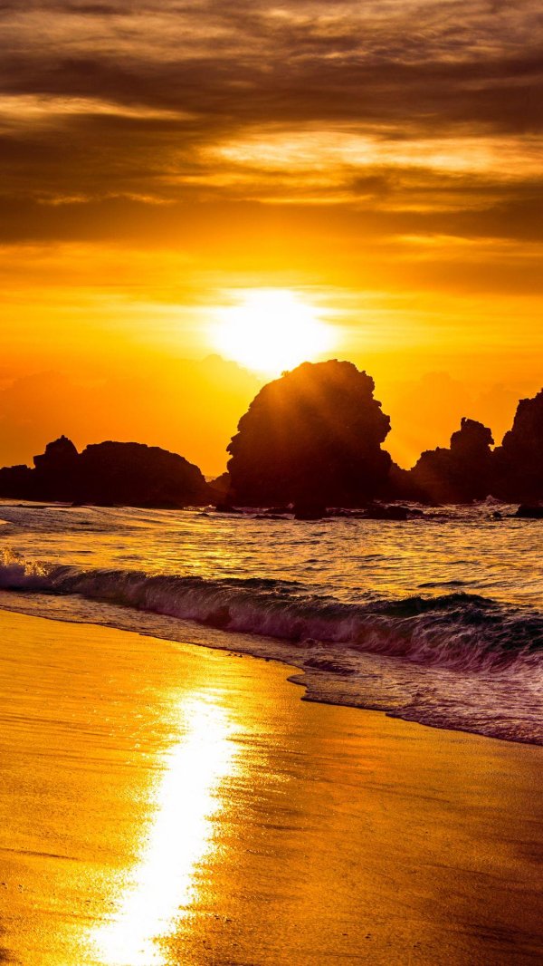 море скалы рассвет