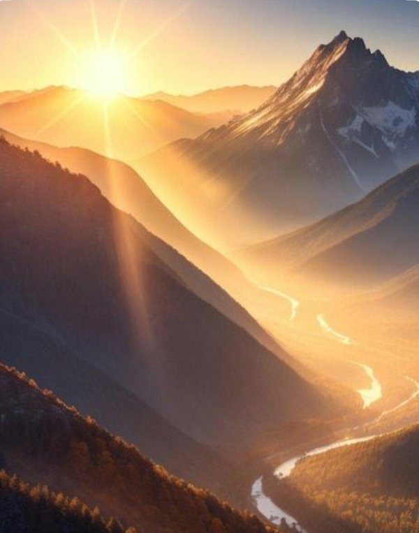 солнце в горах