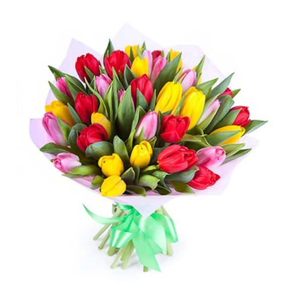 разноцветные тюльпаны букет