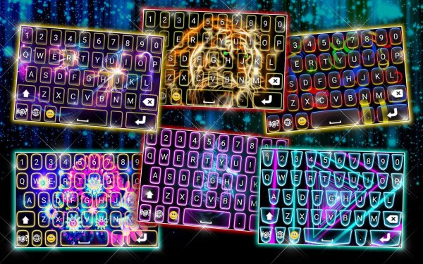 led neon color keyboard theme