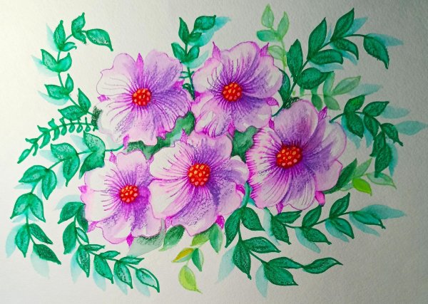 цветы рисование