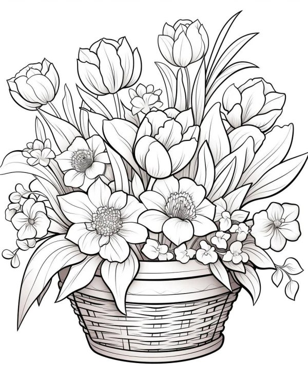раскраска букет
