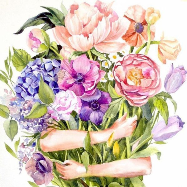 букет акварель