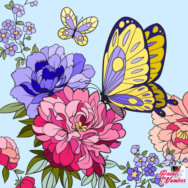 бабочка на цветке рисунок