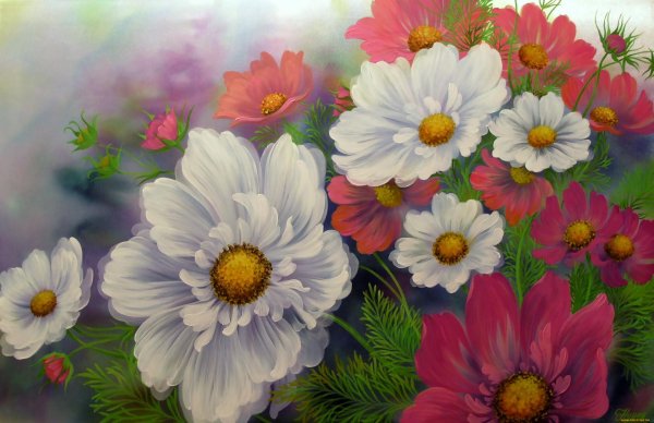 алмазная мозаика космея