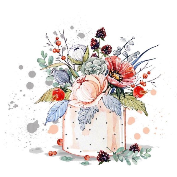 открытка акварельная