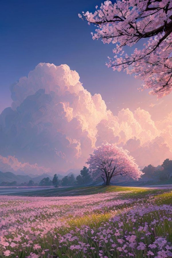 пейзаж сакура