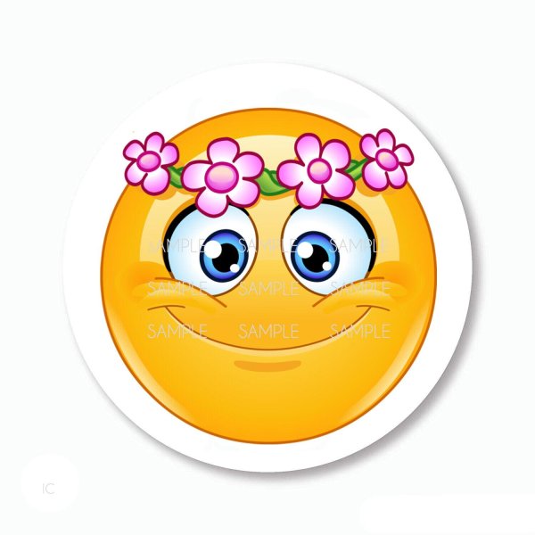 смайлик с цветочками