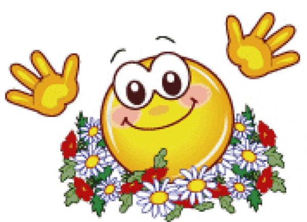 смайлик с цветочками