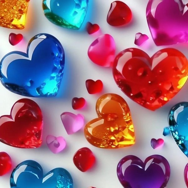 разноцветное сердечко
