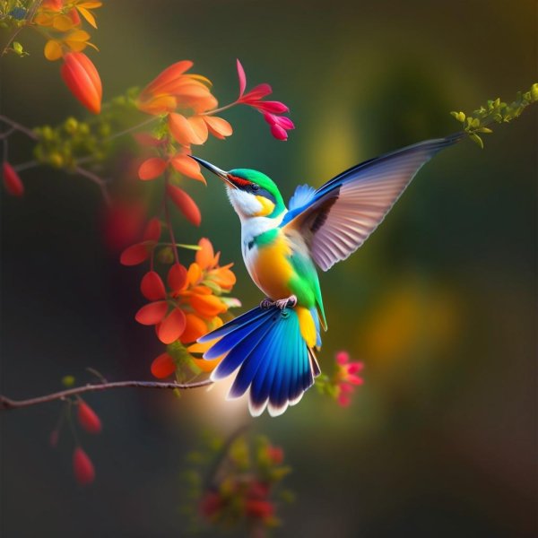 разноцветная птица