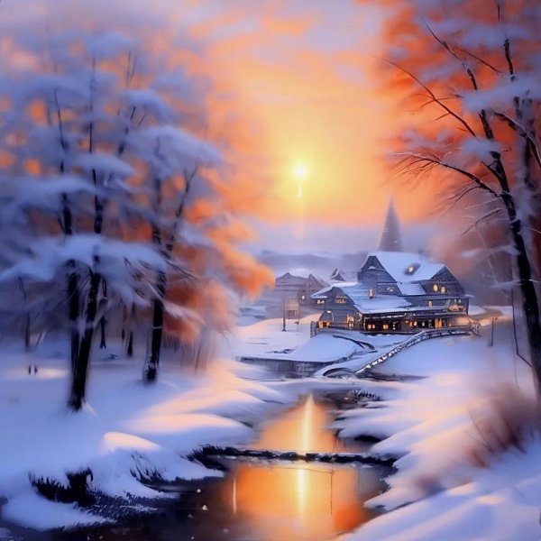 зимние новогодние пейзажи