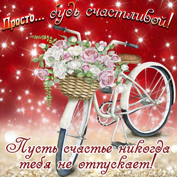 открытка с велосипедом на день рождения