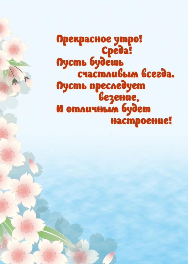 прекрасного утра среды