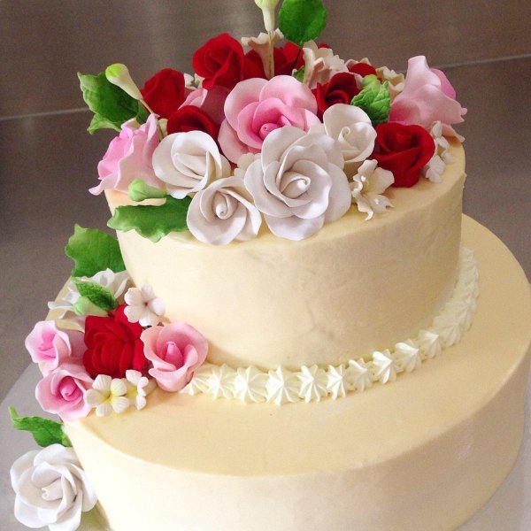 свадебные торты двухъярусные