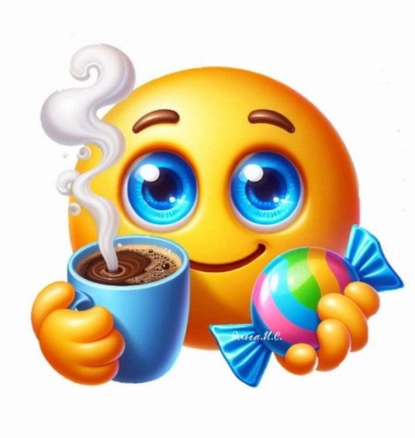 смайлик с чашкой