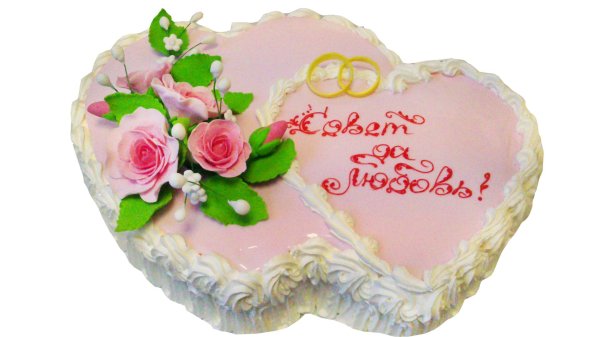 свадебный торт в виде сердца