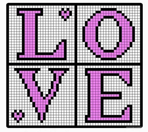 схемы пиксельного вязания
