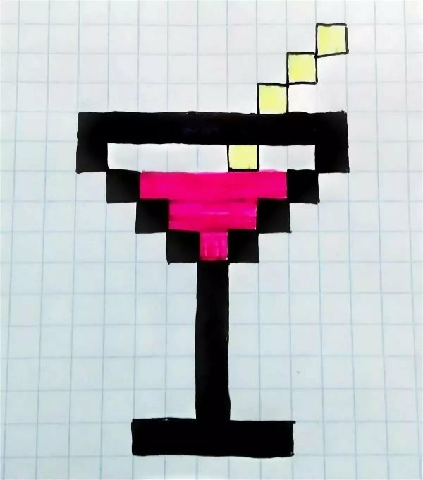 рисунки по клеточкам пикселька напитки