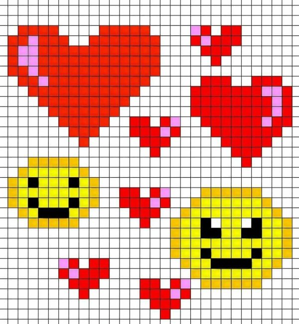 смайлики по клеткам