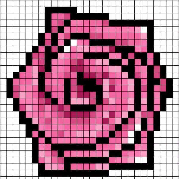 рисунки по клеточкам розовые