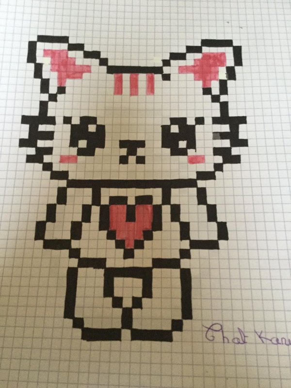 рисунок по клеточкам кот