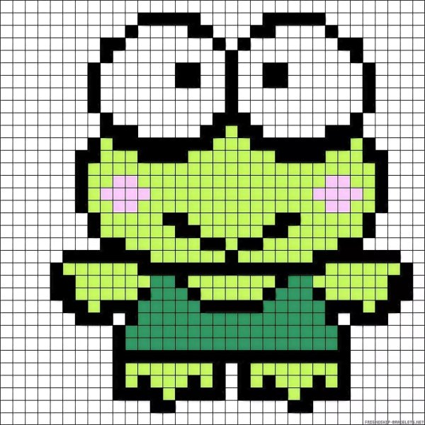 рисунок по клеточкам лягушка