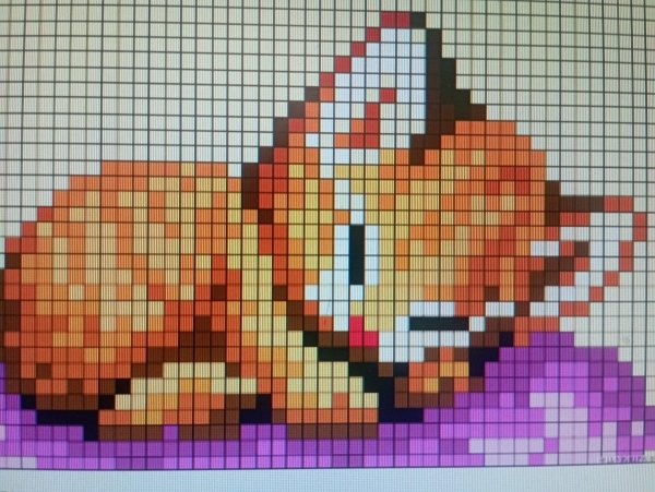 котик рисунок по клеточкам