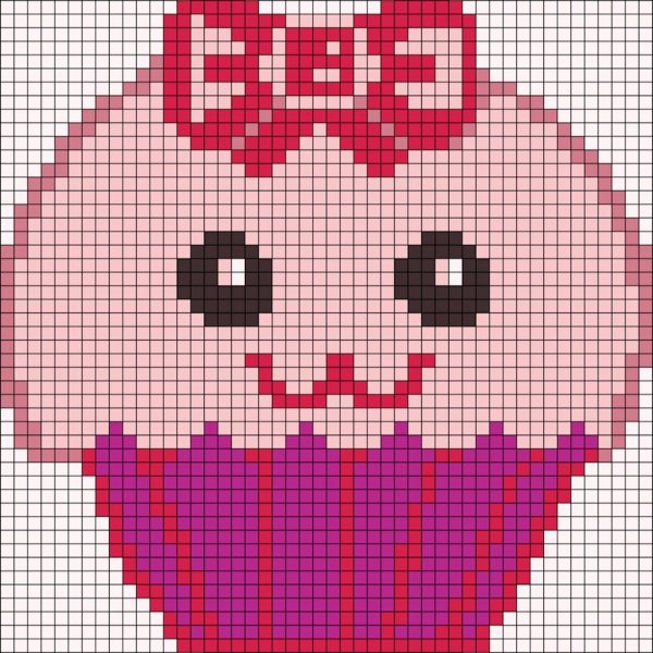 рисунки по клеточкам тортик