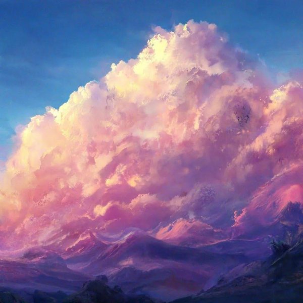 розовое облако