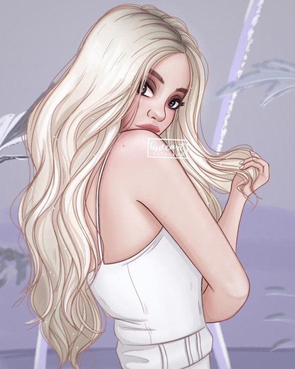 рисунок блондинка