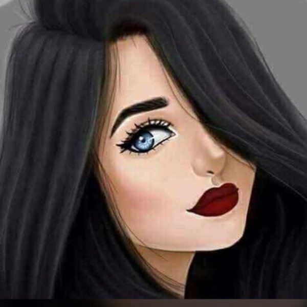 брюнетка рисунок