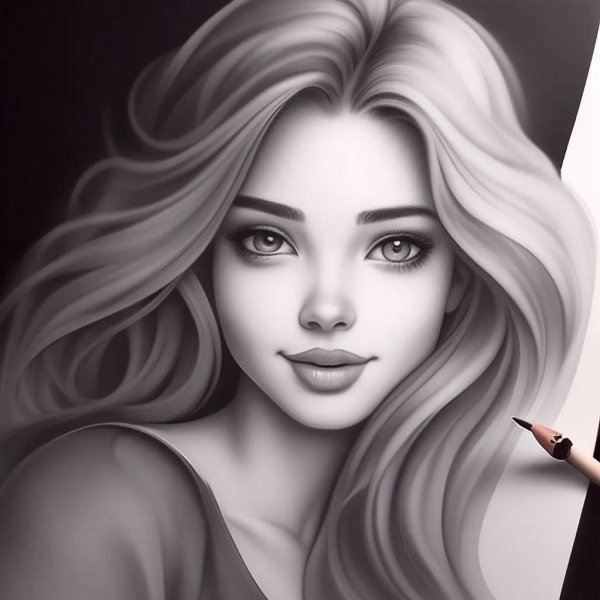 срисовка девушки