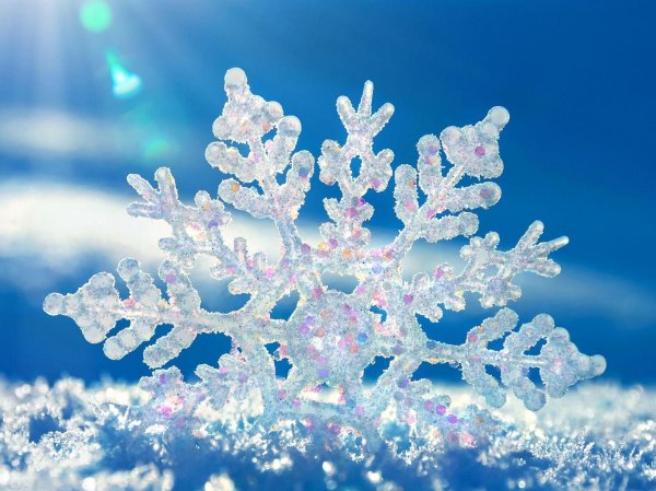 макросъемка снежинок