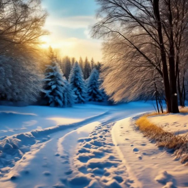 снег красиво