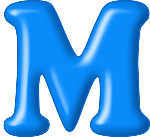 синяя буква м