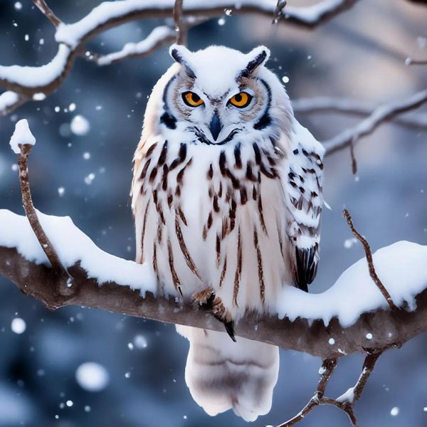 сова зимой